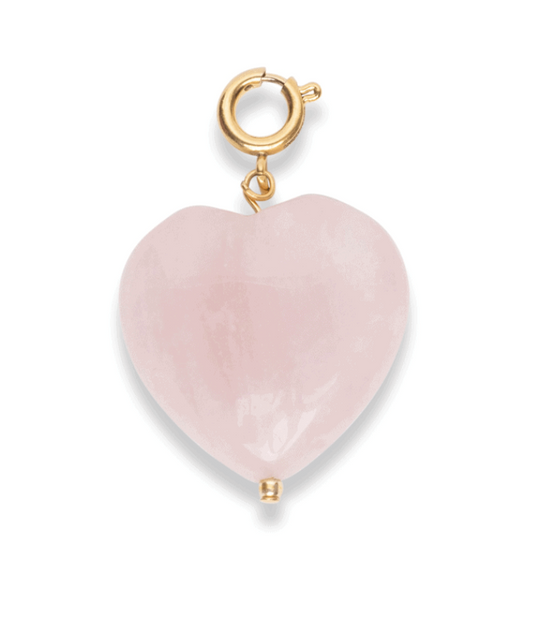 Pink Rose Quartz Heart Charm